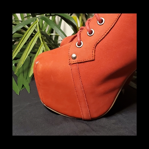 JEFFERY CAMPBELL RED STUDDED HEELS SZ. 8M - Picture 6 of 6